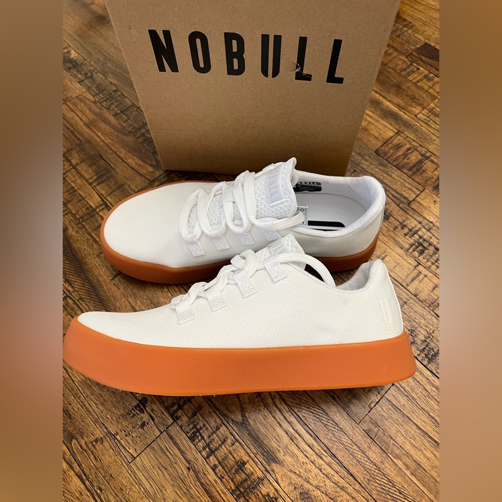 NOBULL White Athletic Shoes with Orange Sole